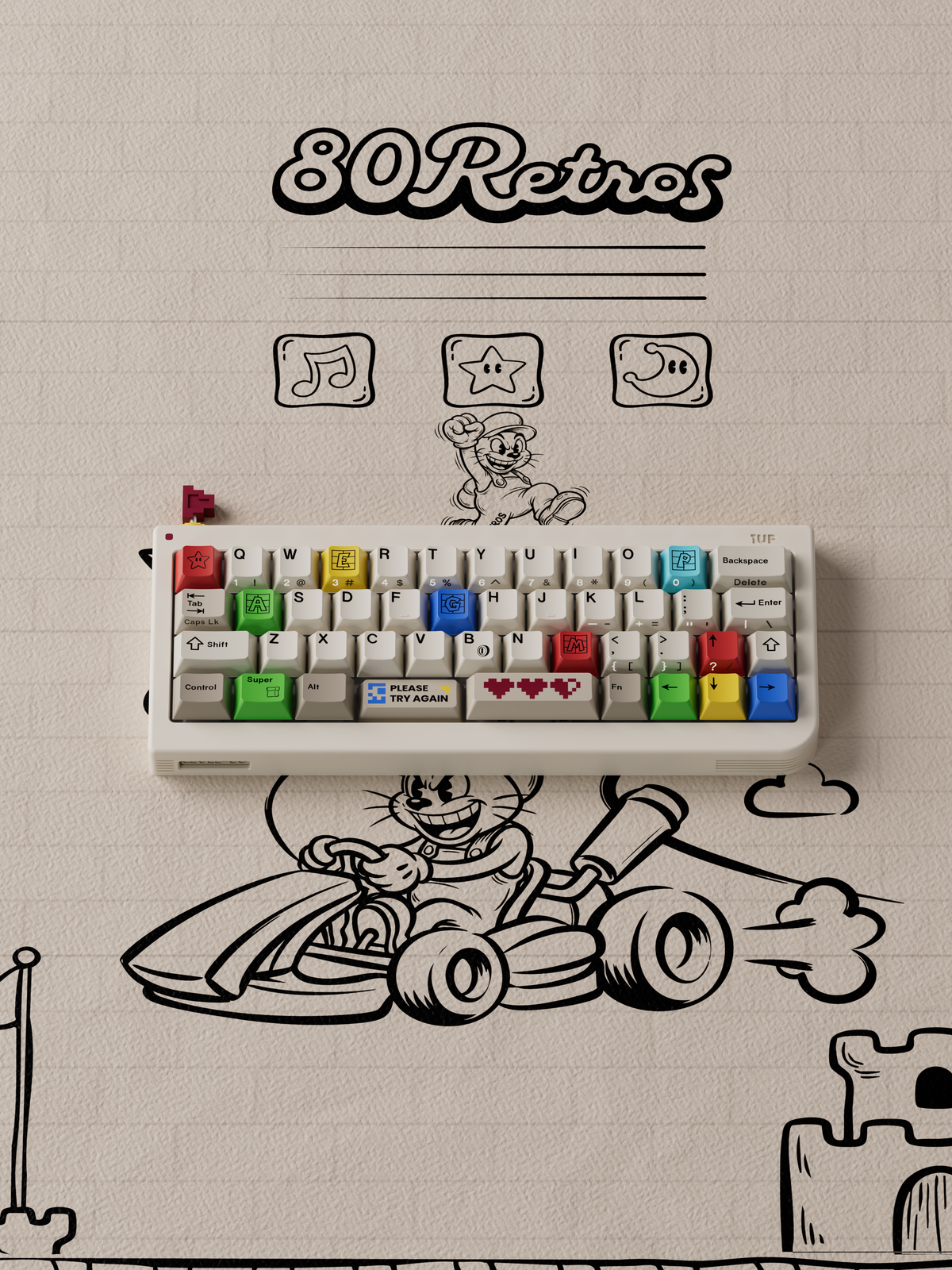 80Retros GB40 Game 1985 Mechanical Keyboard