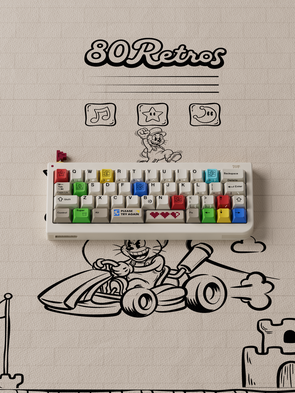 80Retros GB40 Game 1985 Mechanical Keyboard