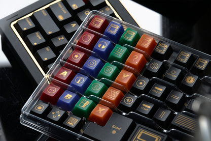 80Retros Game 1989 Keycaps Black and Gold – Cherry Profile