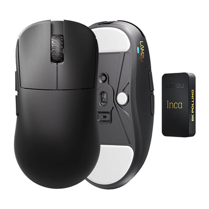 Lamzu Inca 8K Ultra Lightweight Wireless Gaming Mouse, Black