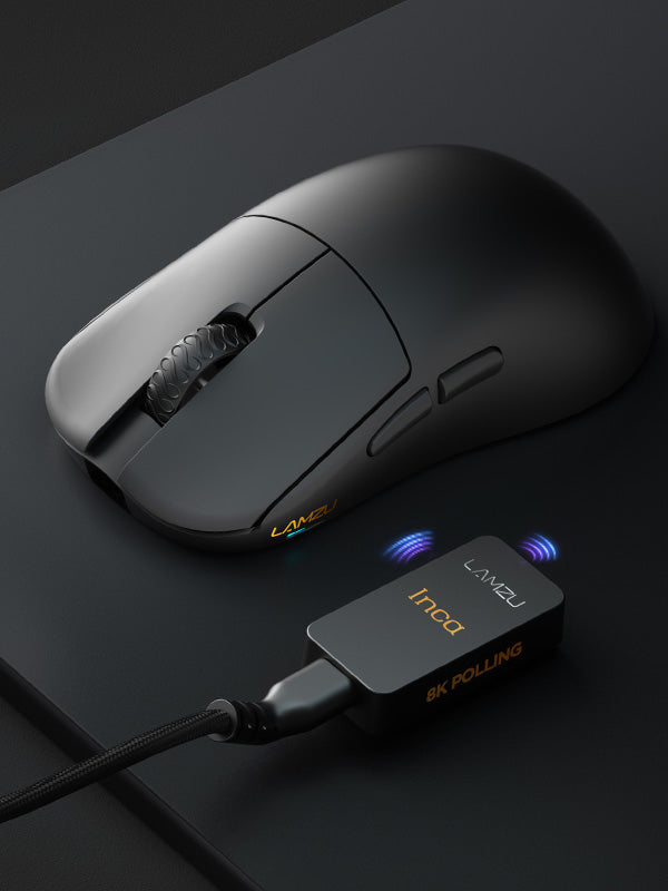 Lamzu Inca 8K Ultra Lightweight Wireless Gaming Mouse, Black