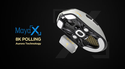 Lamzu Maya X 8K 8KHz Wireless Gaming Mouse, Black & White Color Selection