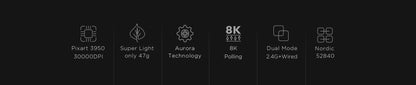 Lamzu Maya X 8K 8KHz Wireless Gaming Mouse, Black & White Color Selection