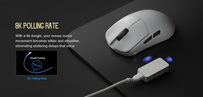 Lamzu Maya X 8K 8KHz Wireless Gaming Mouse, Black & White Color Selection