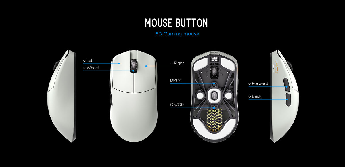 Lamzu Maya X 8K 8KHz Wireless Gaming Mouse, Black & White Color Selection