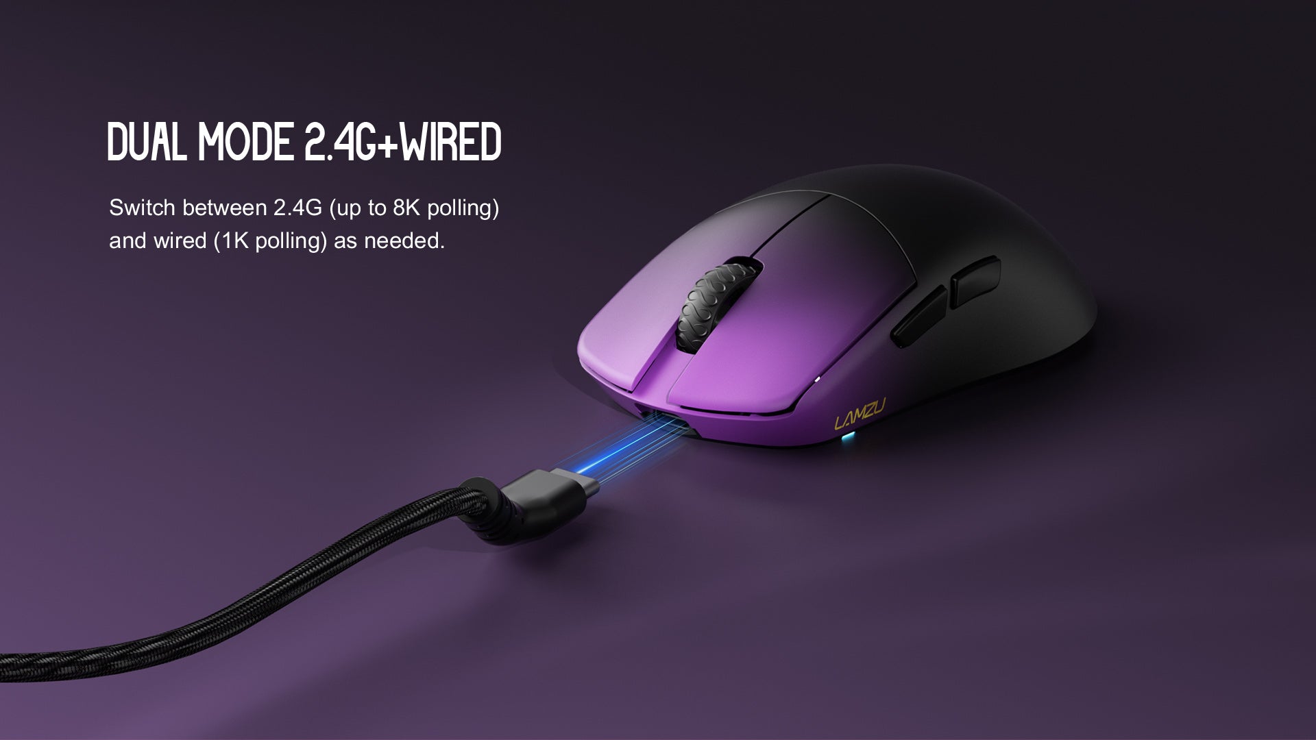 Lamzu Maya Champions 8K Gaming Mouse Purple‑Shadow