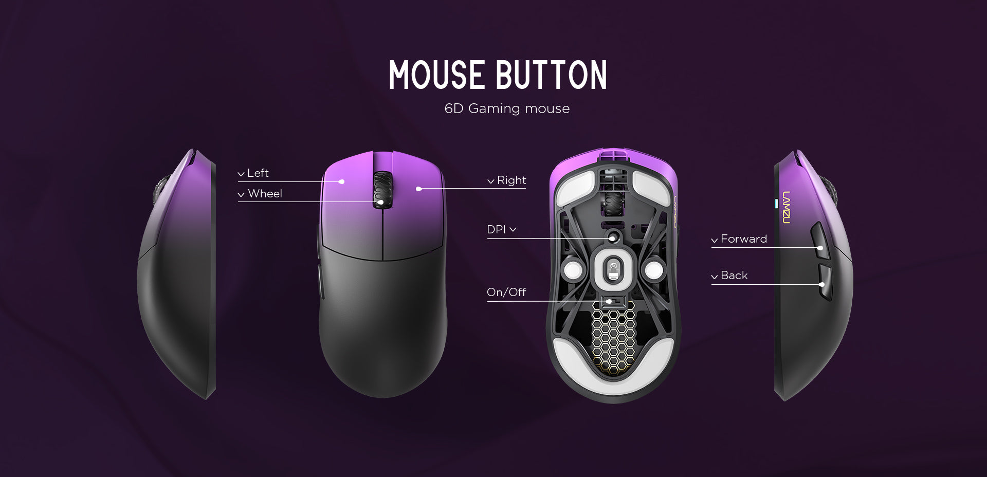Lamzu Maya Champions 8K Gaming Mouse Purple‑Shadow