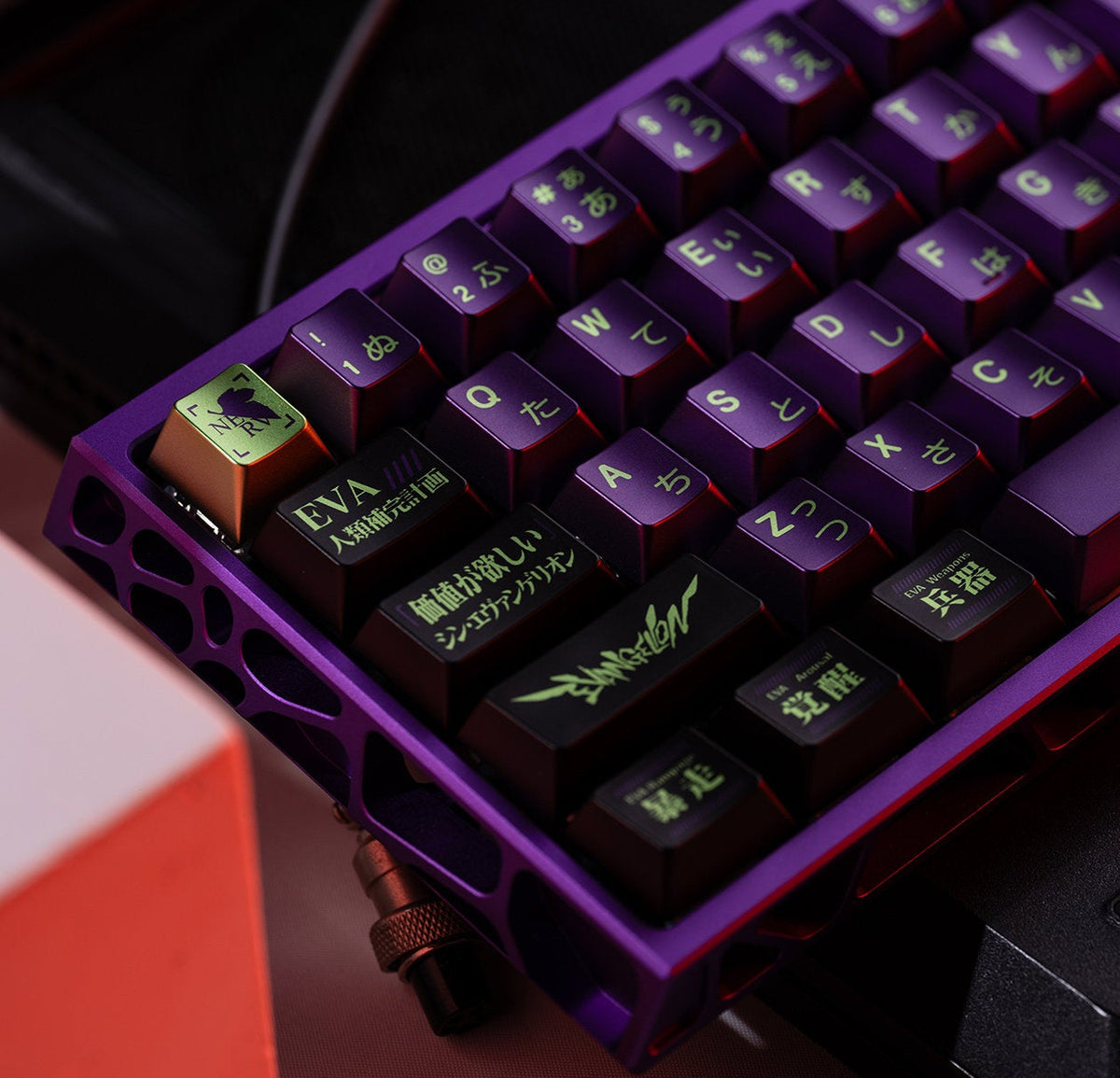 Womier EVA-01 Purple & Green Metal-Style PBT Keycap Set