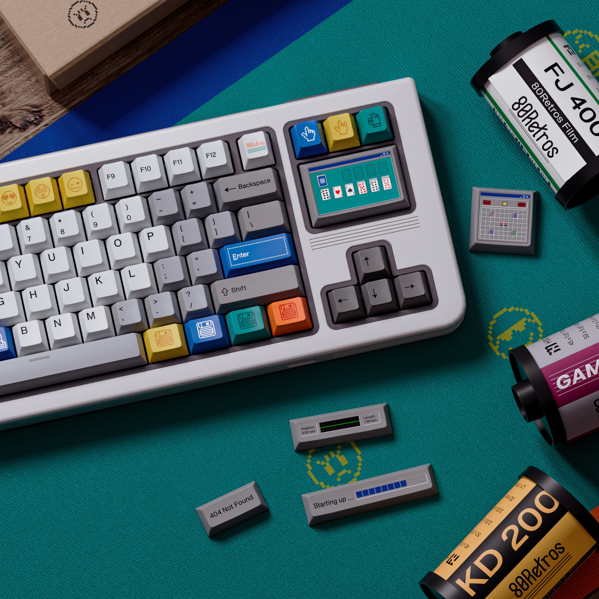 80Retros Win 1998 Keycaps – PBT Cherry Profile Keycap Set (All in One)