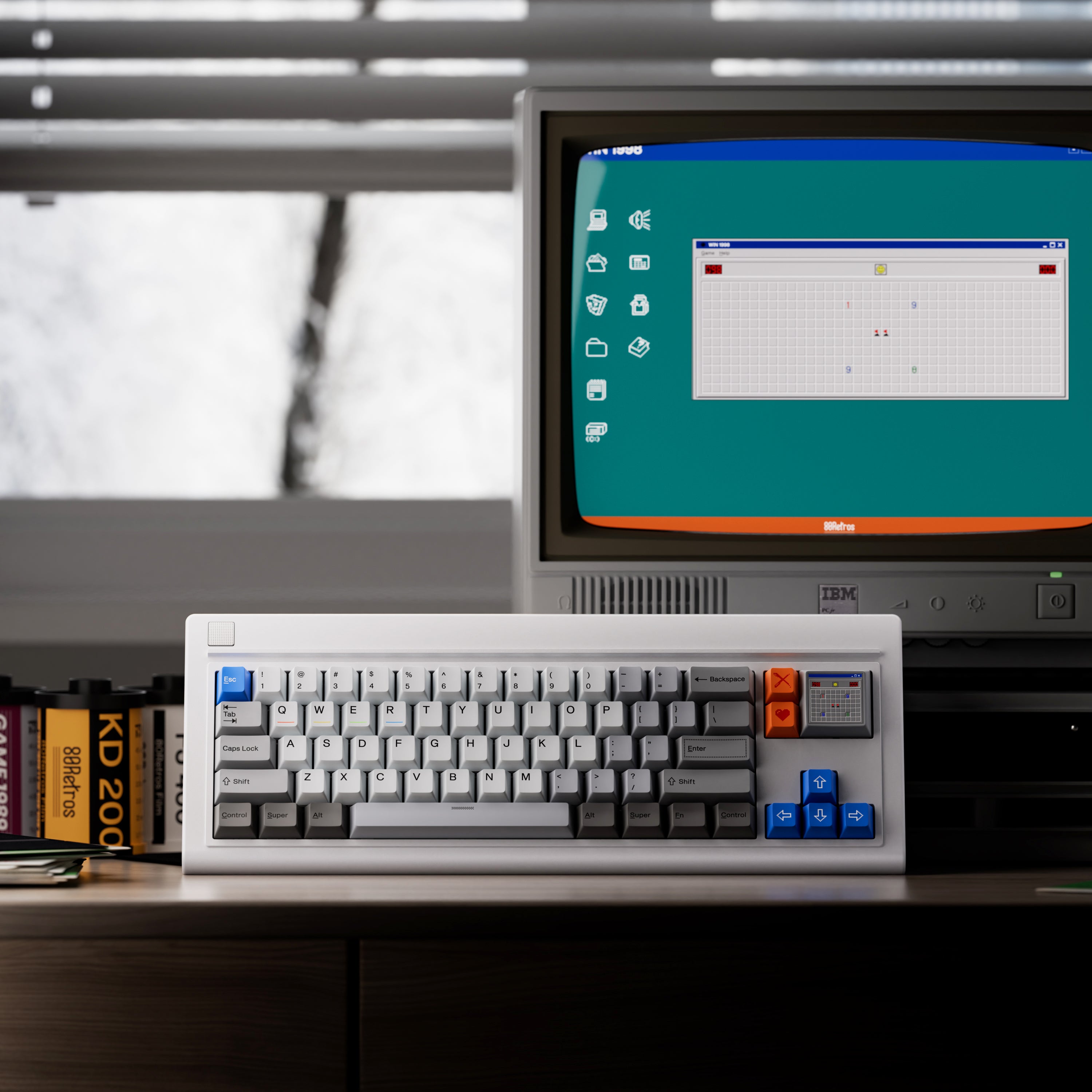 80Retros Win 1998 Keycaps – PBT Cherry Profile Keycap Set (All in One)