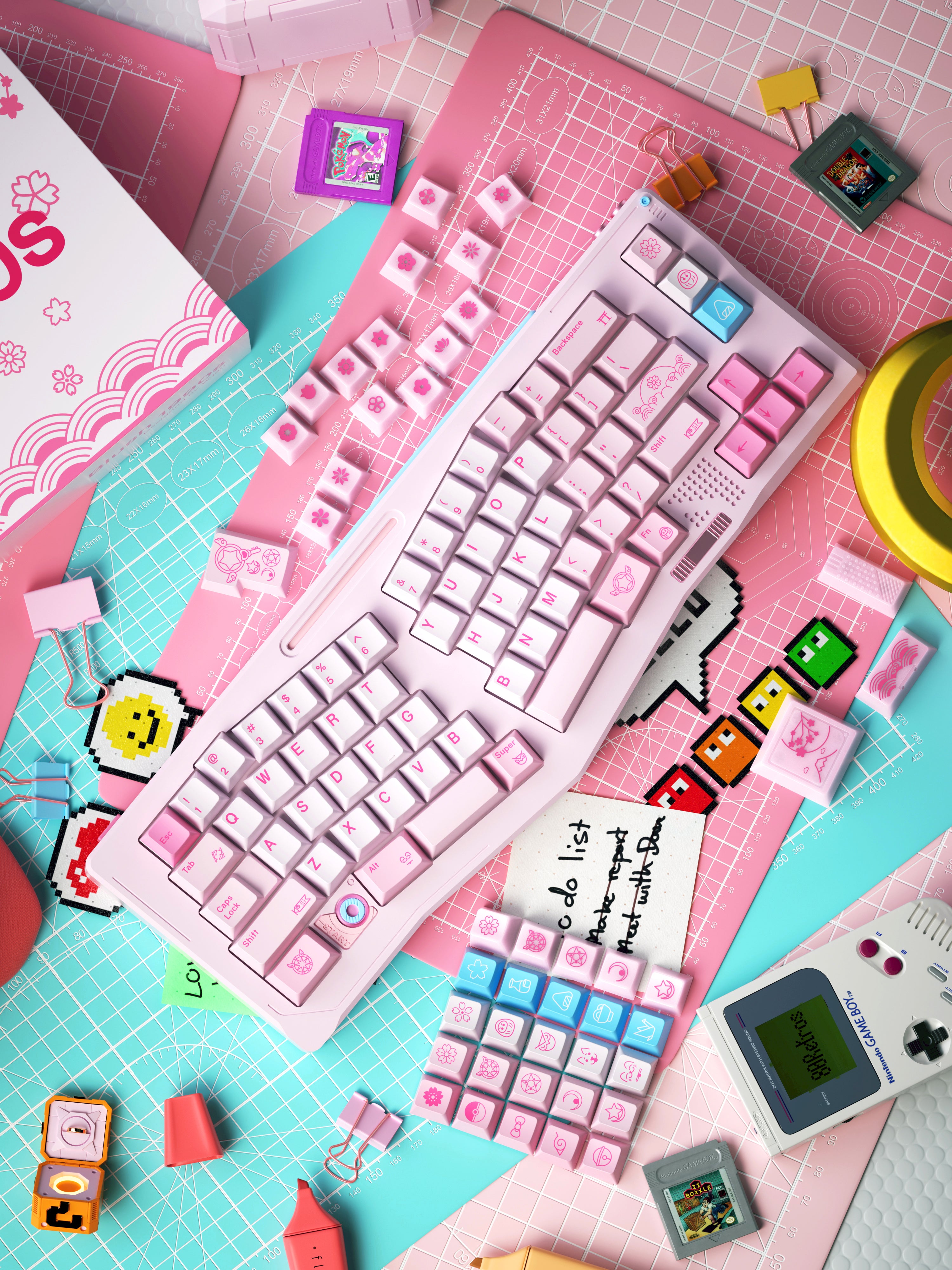 80Retros (South Korea) Blush 1990s OEM Profile PBT Keycap Set