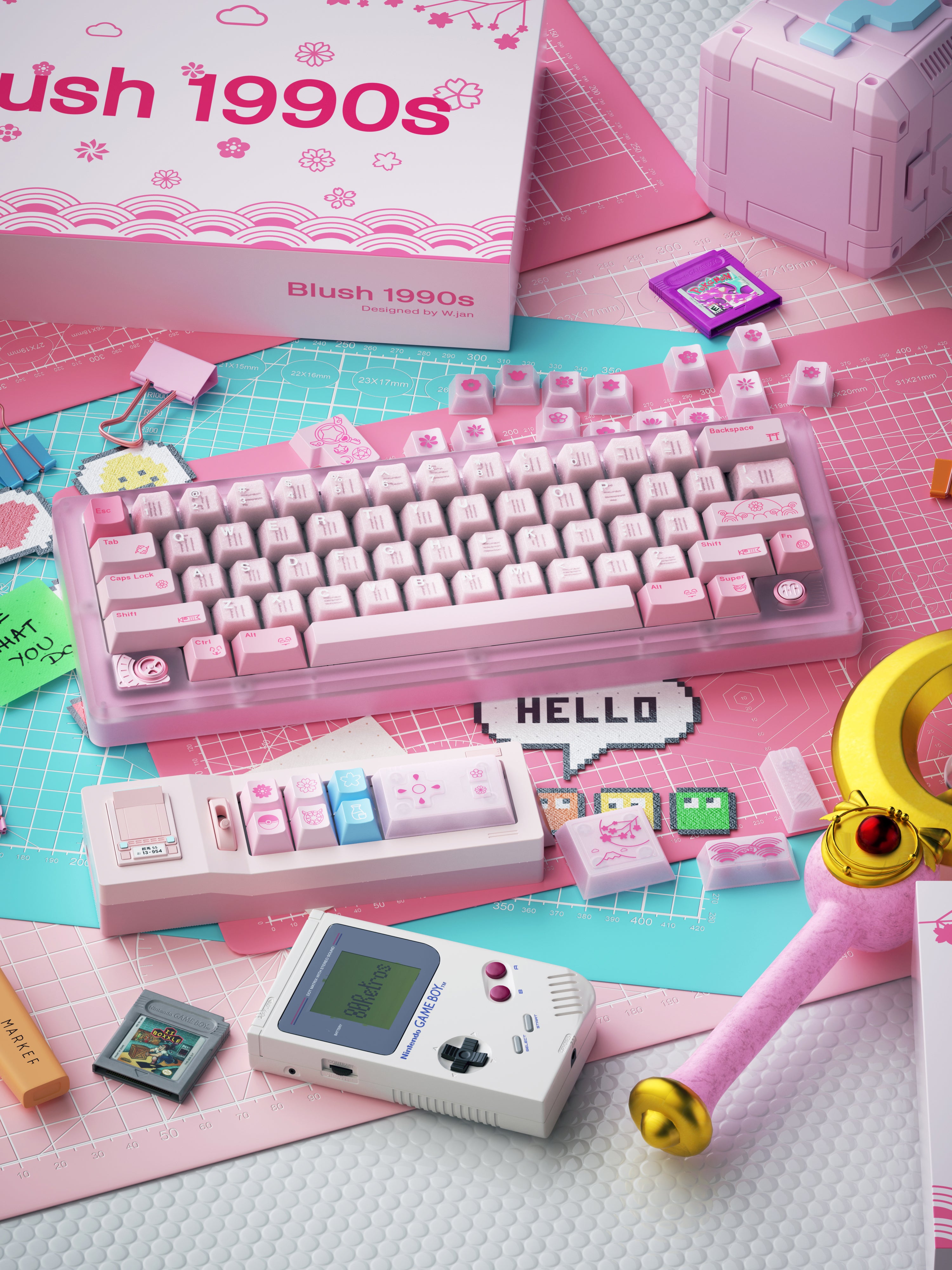 80Retros (South Korea) Blush 1990s OEM Profile PBT Keycap Set