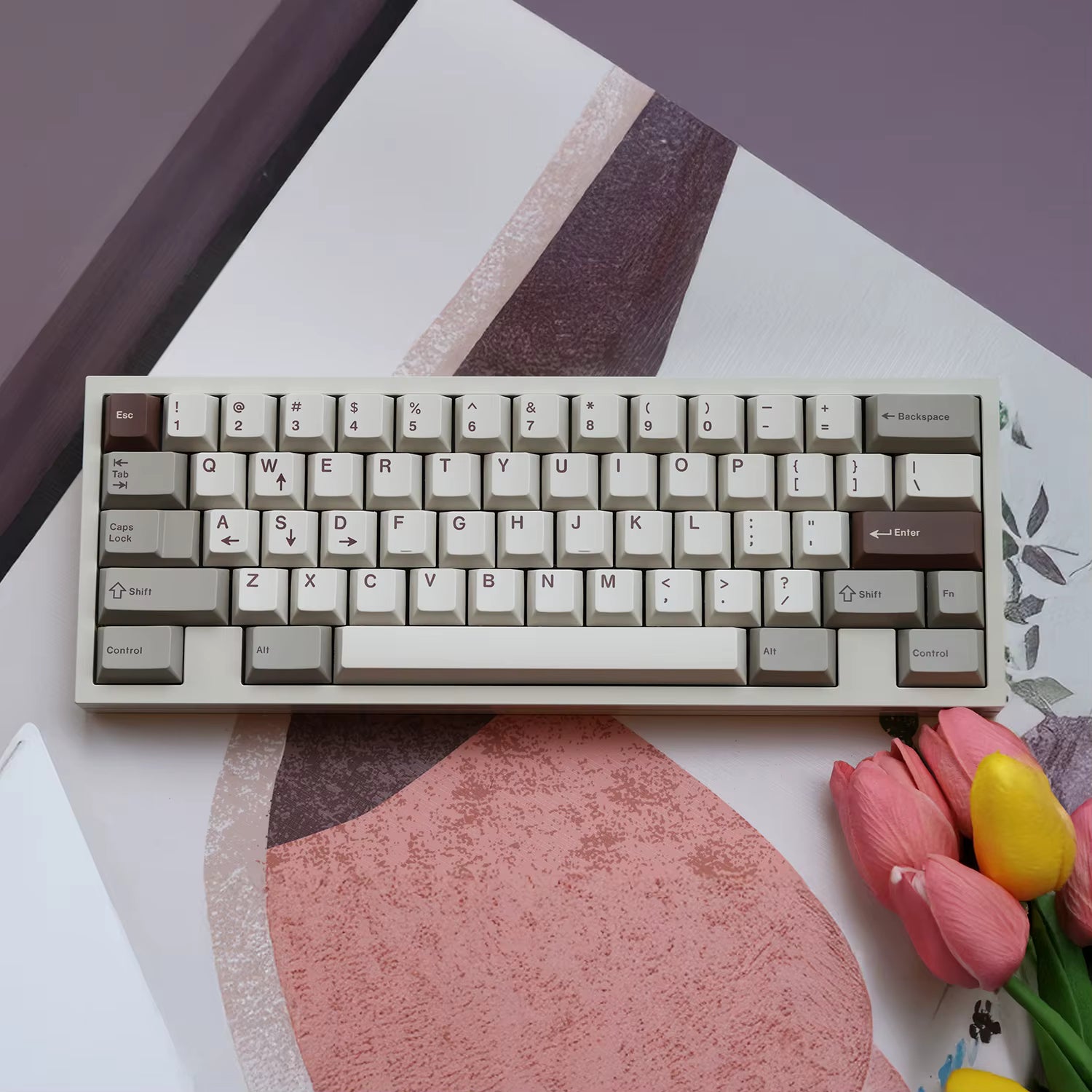 JKDK Retro Chocolate Keycap Set Cherry Profile PBT Dye-Subbed