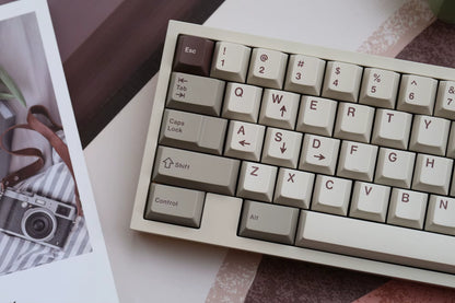 JKDK Retro Chocolate Keycap Set Cherry Profile PBT Dye-Subbed