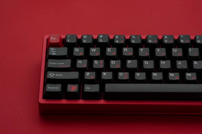 JKDK Heart Black & Red Cherry Profile Dye-Sub PBT Keycap Set