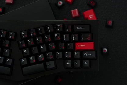 JKDK Heart Black & Red Cherry Profile Dye-Sub PBT Keycap Set