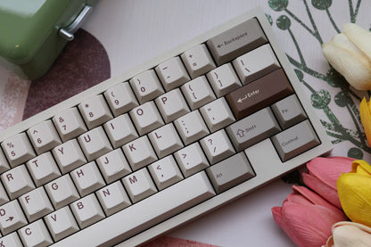 JKDK Retro Chocolate Keycap Set Cherry Profile PBT Dye-Subbed