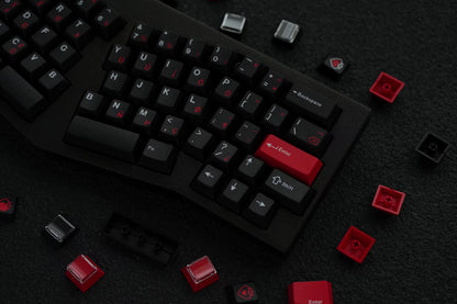 JKDK Heart Black & Red Cherry Profile Dye-Sub PBT Keycap Set
