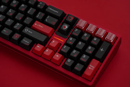 JKDK Heart Black & Red Cherry Profile Dye-Sub PBT Keycap Set