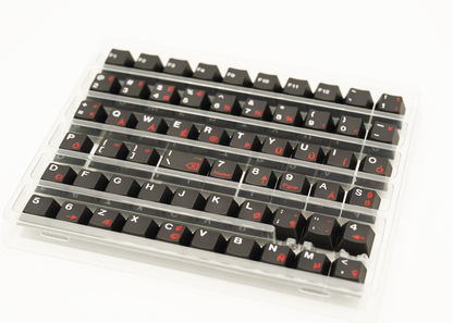 JKDK Heart Black & Red Cherry Profile Dye-Sub PBT Keycap Set