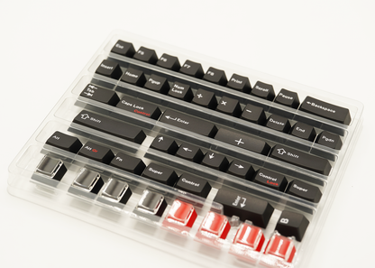 JKDK Heart Black & Red Cherry Profile Dye-Sub PBT Keycap Set
