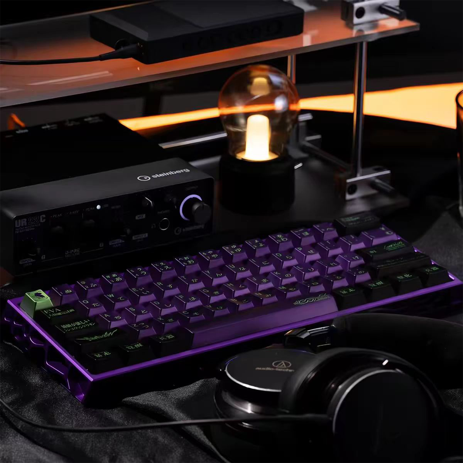 Womier EVA-01 Purple & Green Metal-Style PBT Keycap Set