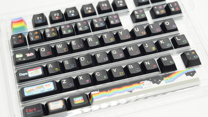 Soulcat Rainbow Kitty Keycap - PBT Cherry Profile All in One Set
