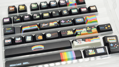 Soulcat Rainbow Kitty Keycap - PBT Cherry Profile All in One Set