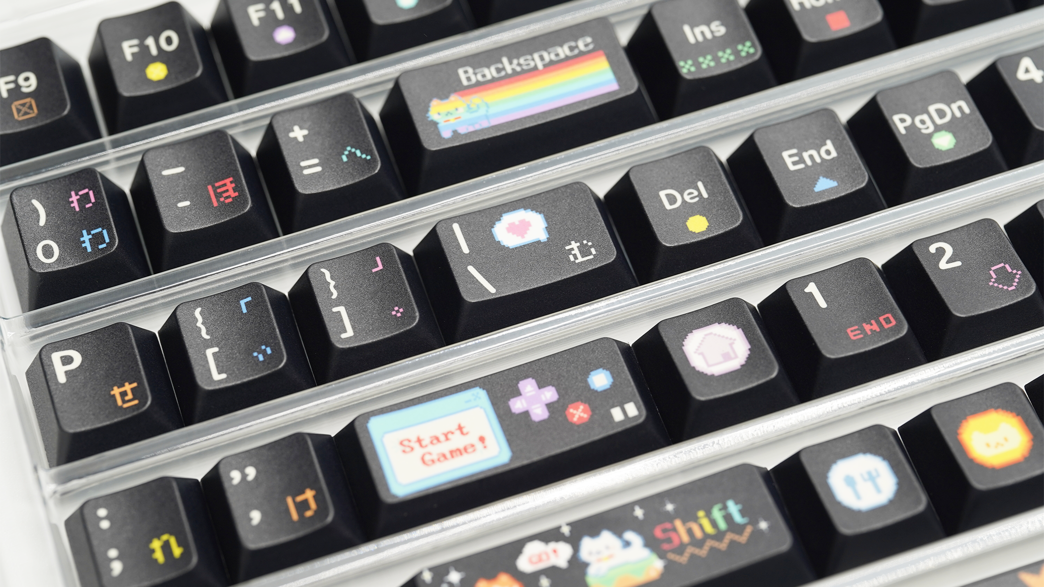 Soulcat Rainbow Kitty Keycap - PBT Cherry Profile All in One Set
