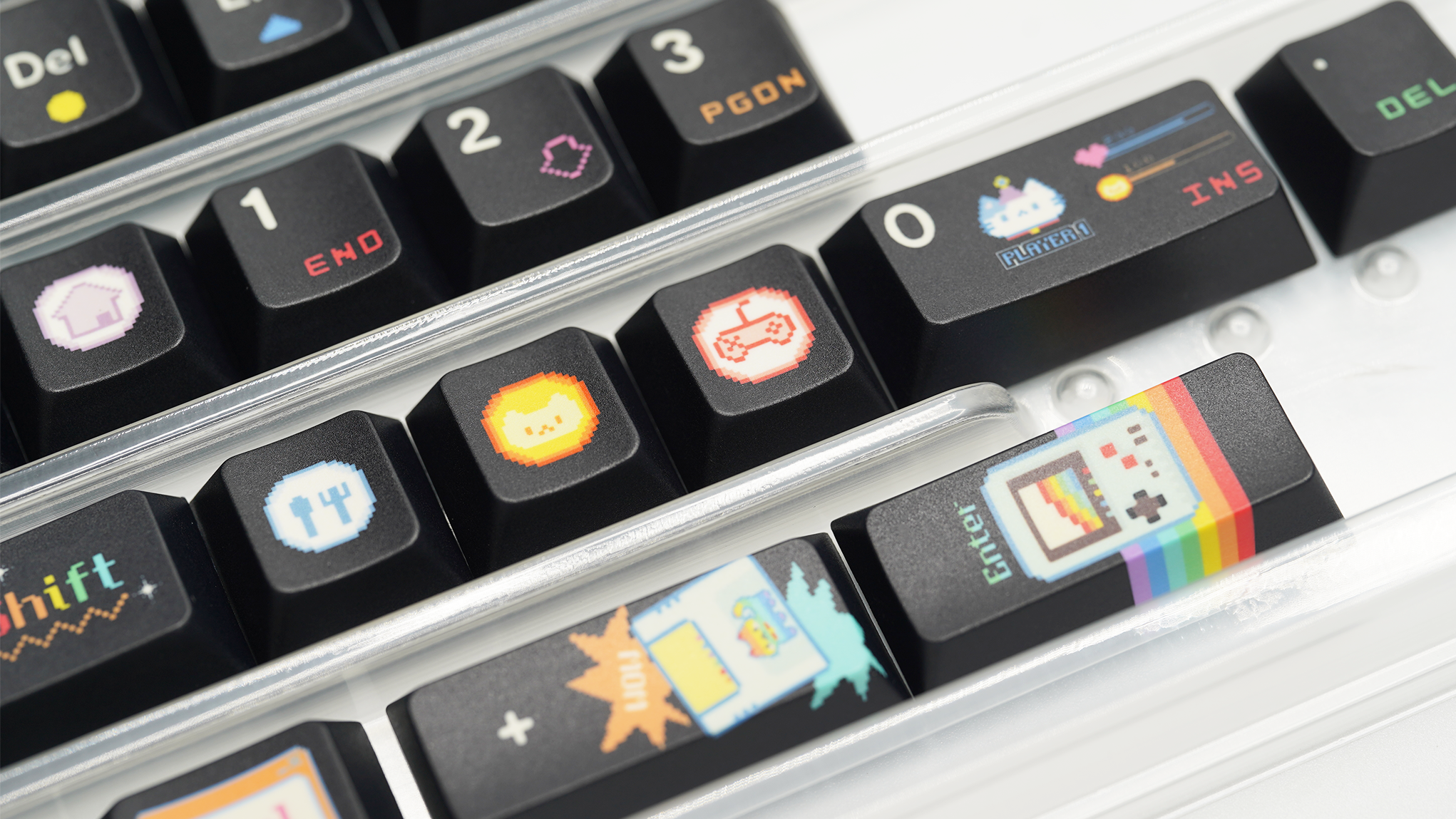 Soulcat Rainbow Kitty Keycap - PBT Cherry Profile All in One Set