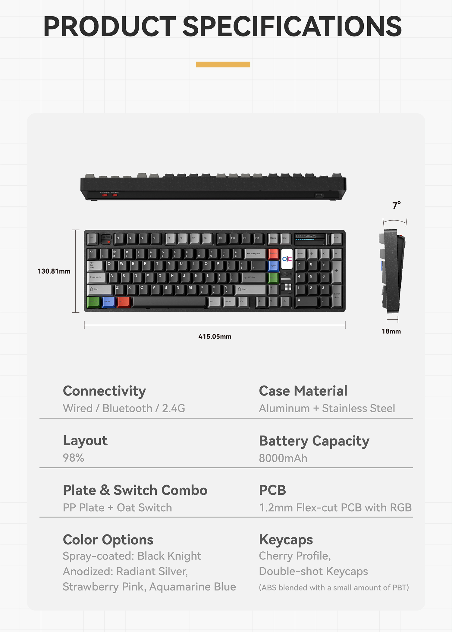 QK100 Mk2 Black Knight Custom Keyboard