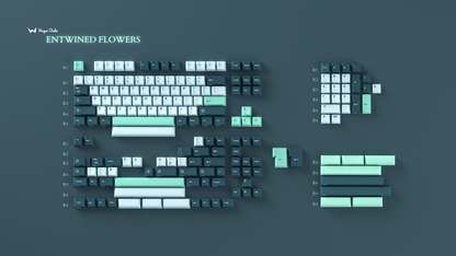 WS Entwined Flowers Keycaps Doubleshot PBT Cherry Profile
