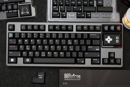 80Retros PS1994 Keycaps Black and Silver – Cherry Profile All in One Set