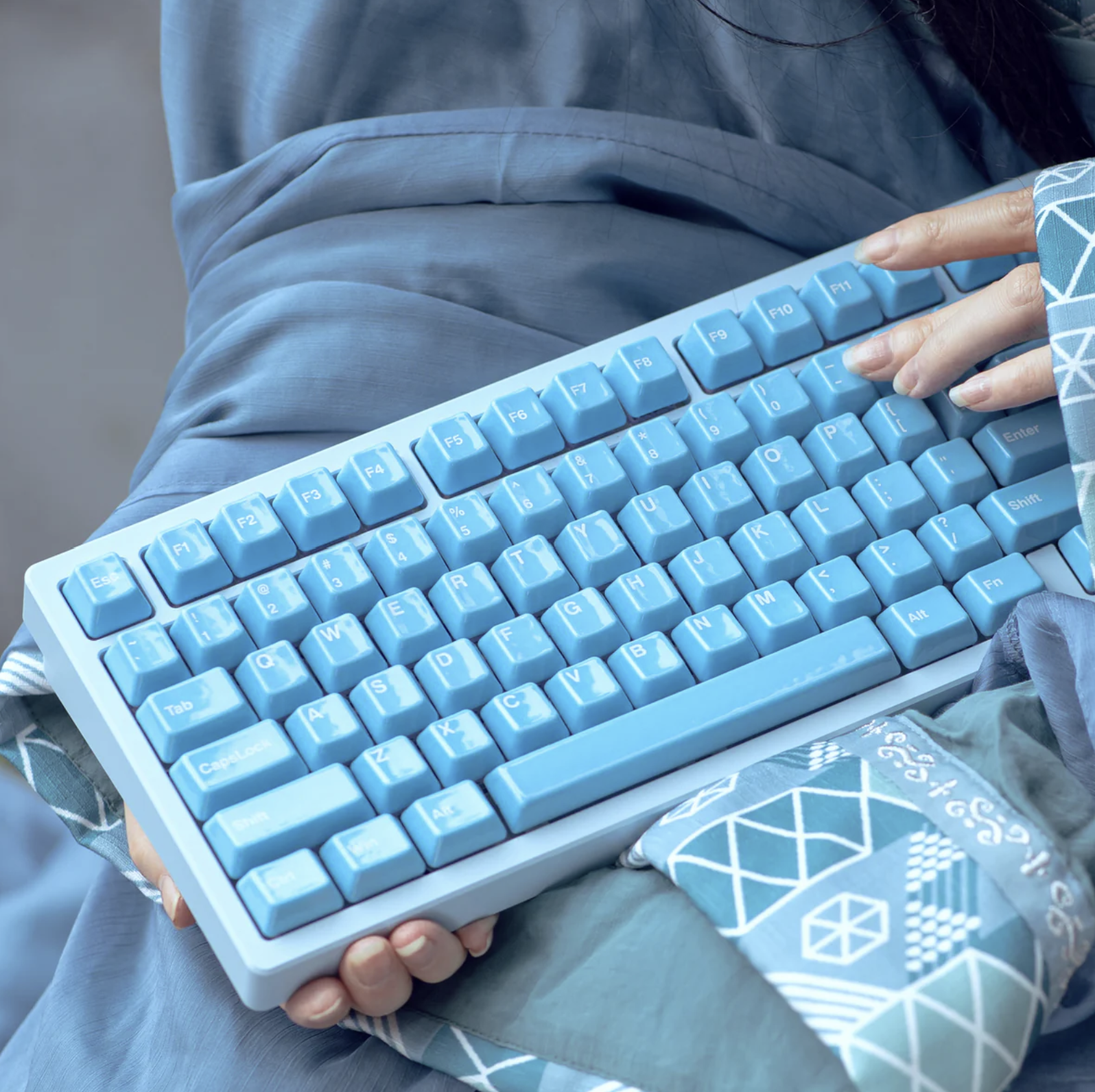 Cerakey Ceramic Keycap Full Set V2 - Water Blue