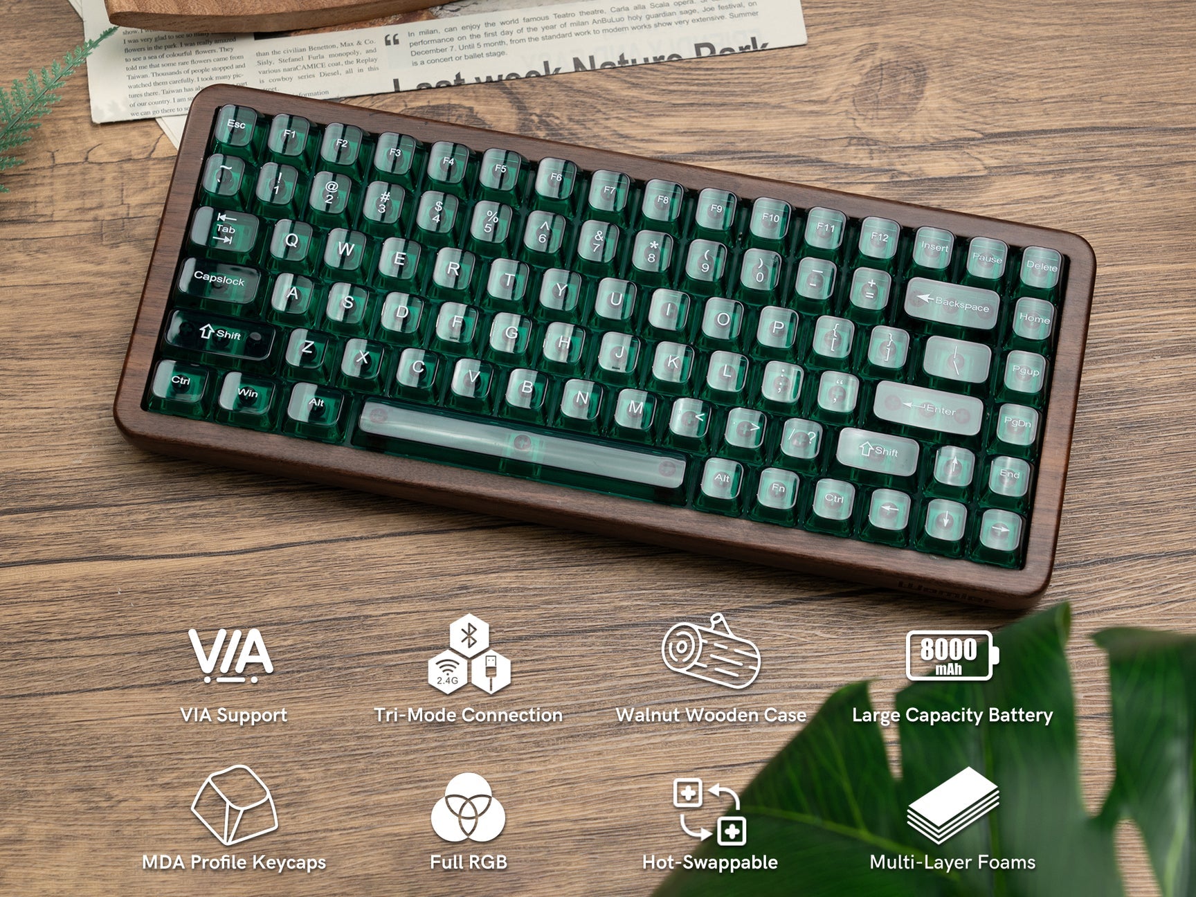 Womier RD75 Pro 75% Wireless Mechanical Keyboard - QMK/VIA