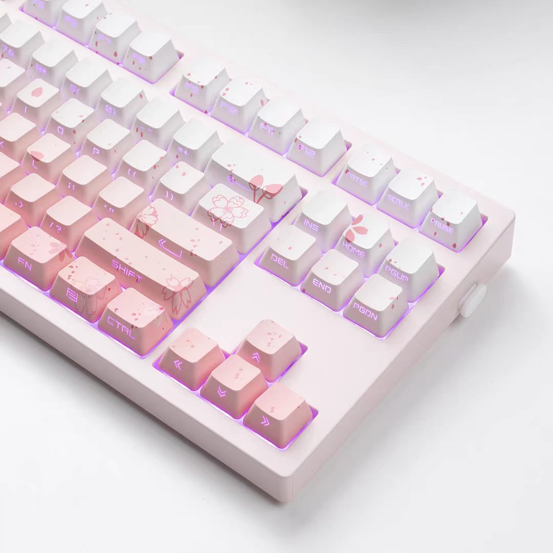 JKDK Sakura Dream Side-Print OEM PBT Keycap Set