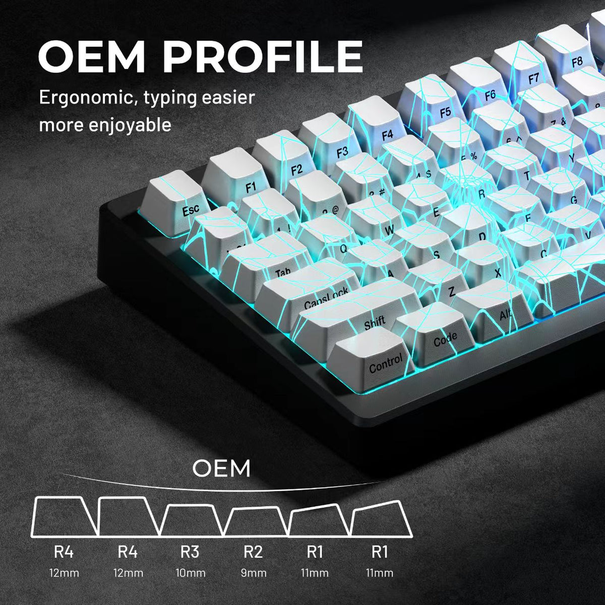 XVX IMD Spider Web Shine-Through OEM Profile 118-Key Keycap Set
