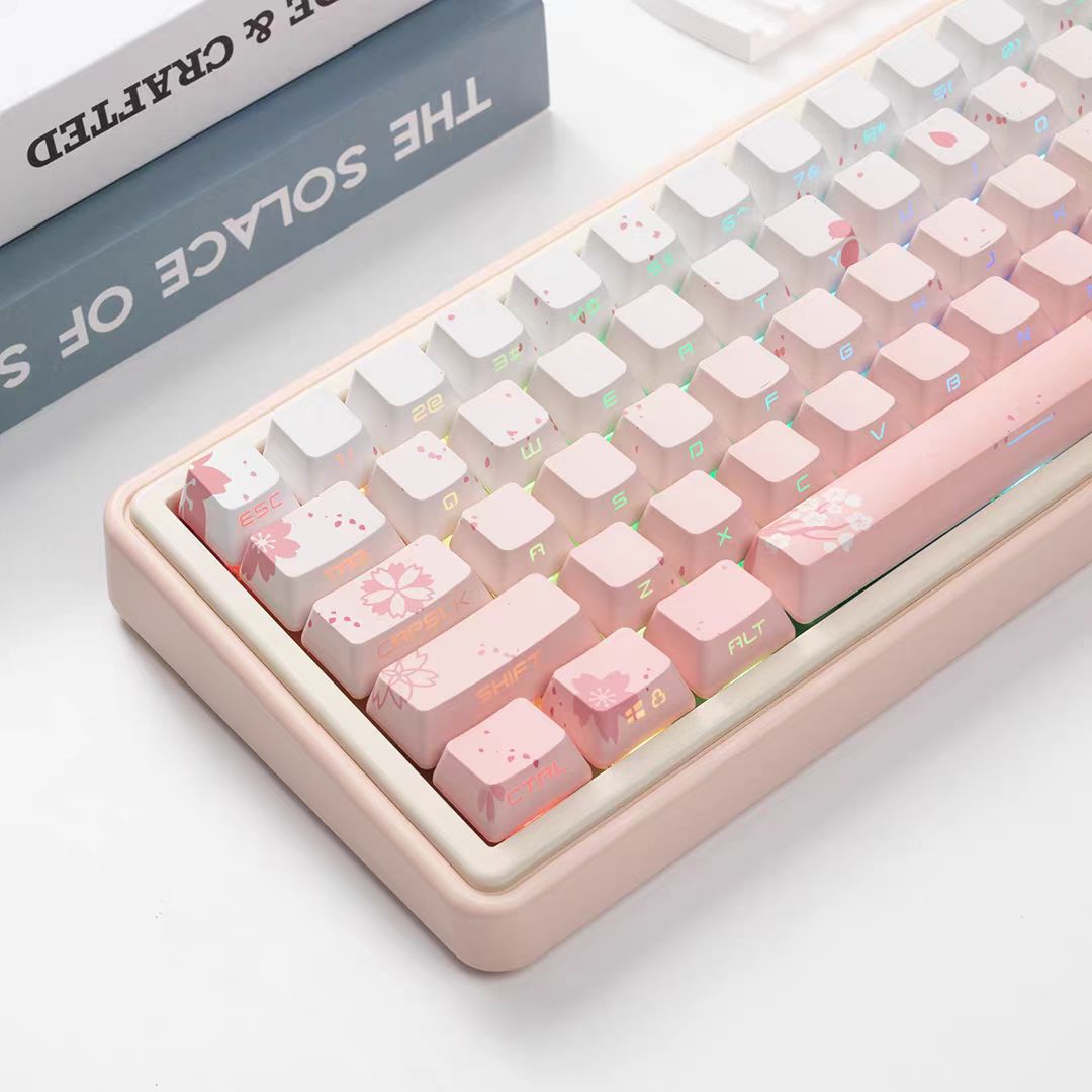 JKDK Sakura Dream Side-Print OEM PBT Keycap Set