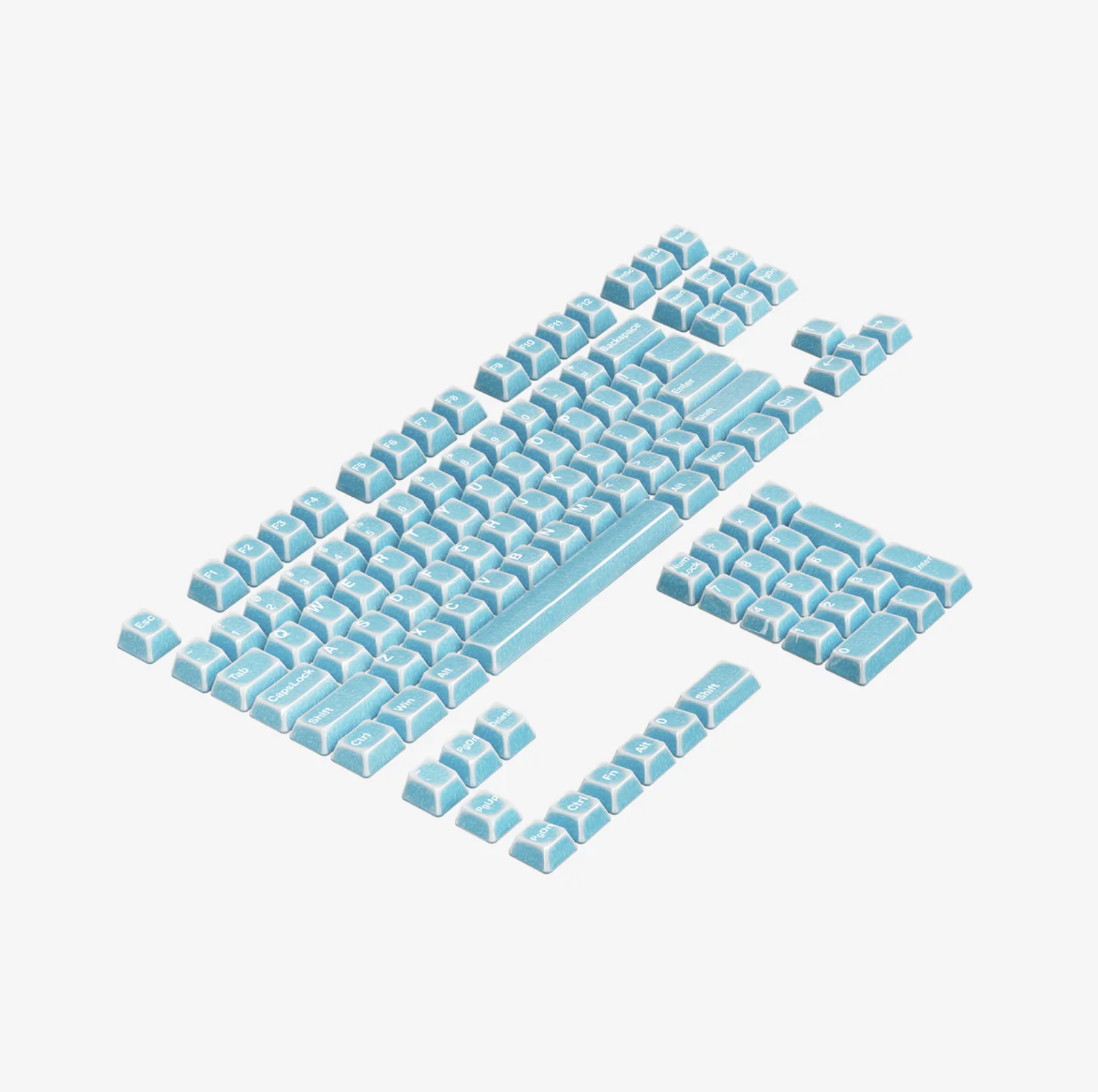 Cerakey Ceramic Keycap Full Set V2 - Blue Crazed