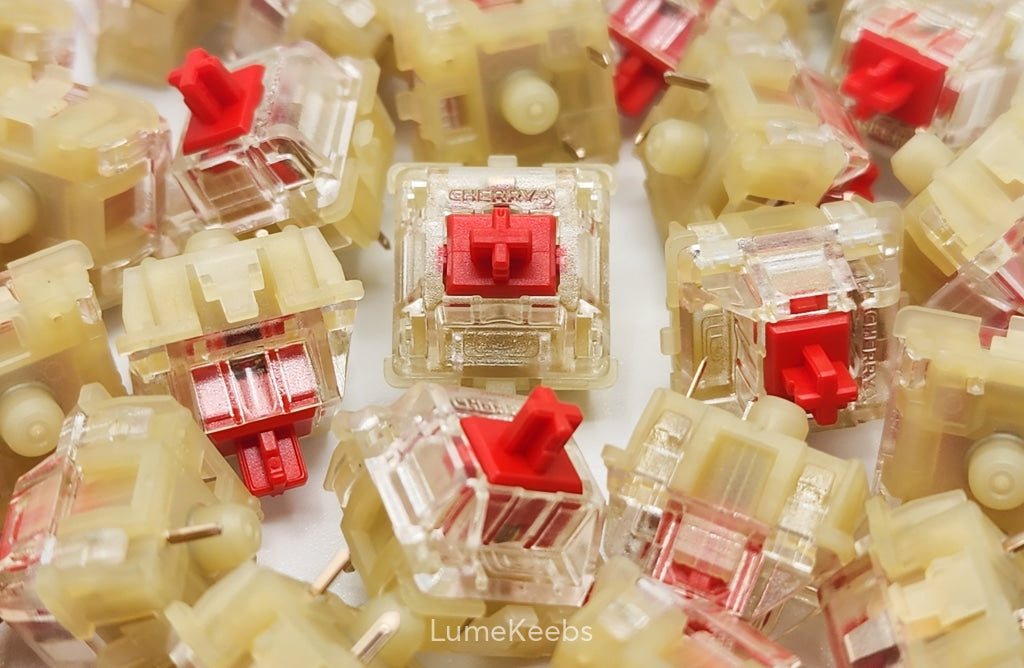 Cherry MX RGB Red Linear Switches Lubed and Filmed | LumeKeebs