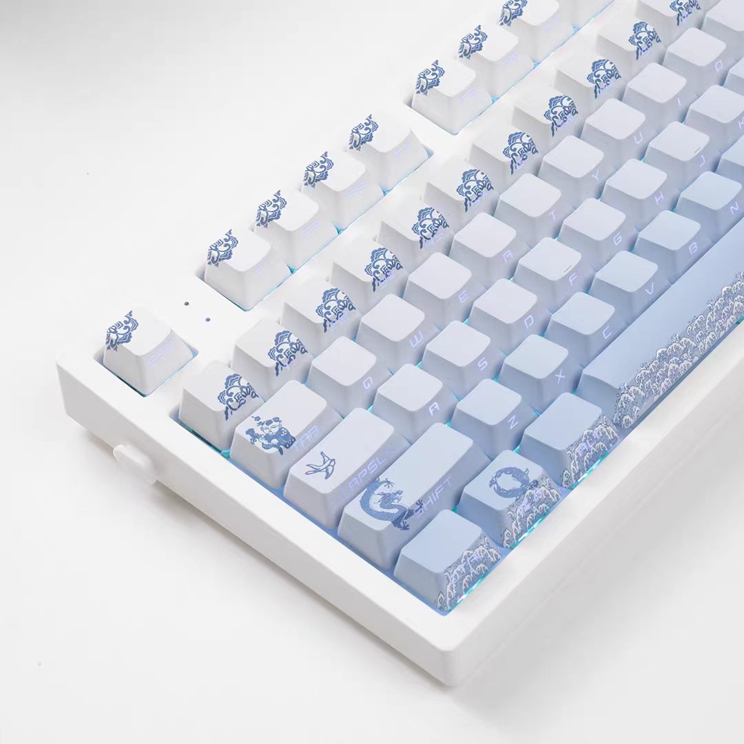 JKDK ZenQuil Ocean Side-Print OEM PBT Keycap Set