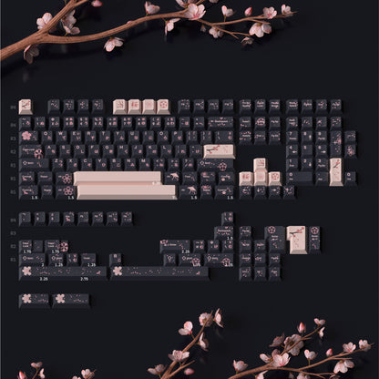 JKDK Midnight Sakura Blossom Profile PBT Keycap Set