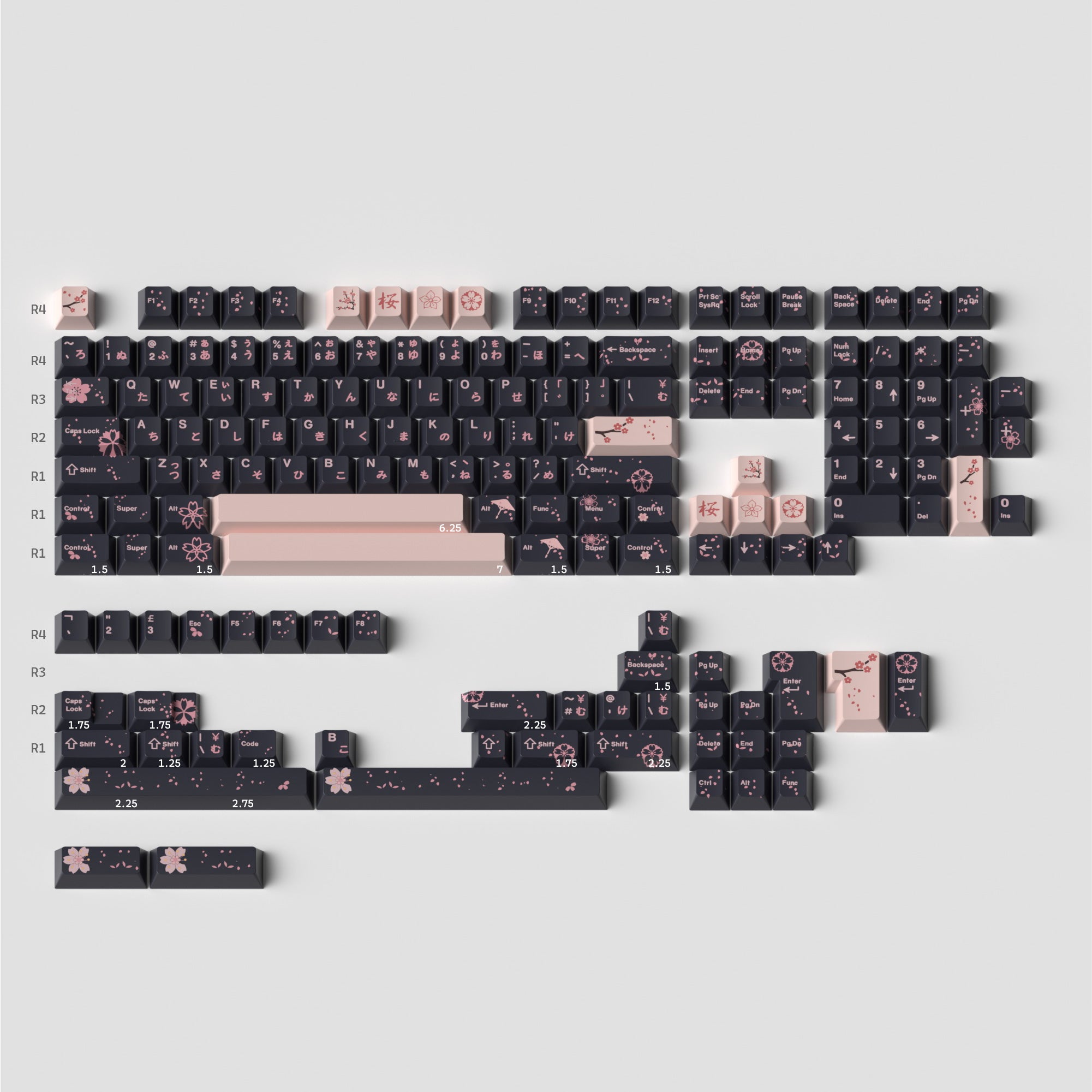 JKDK Midnight Sakura Blossom Profile PBT Keycap Set