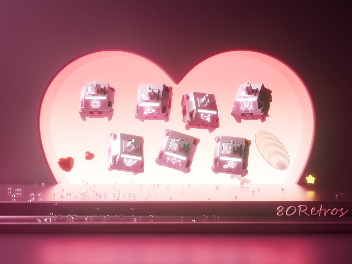 HMX x 80Retros Blush Charm HE Magnetic Linear Switches (10PCS)