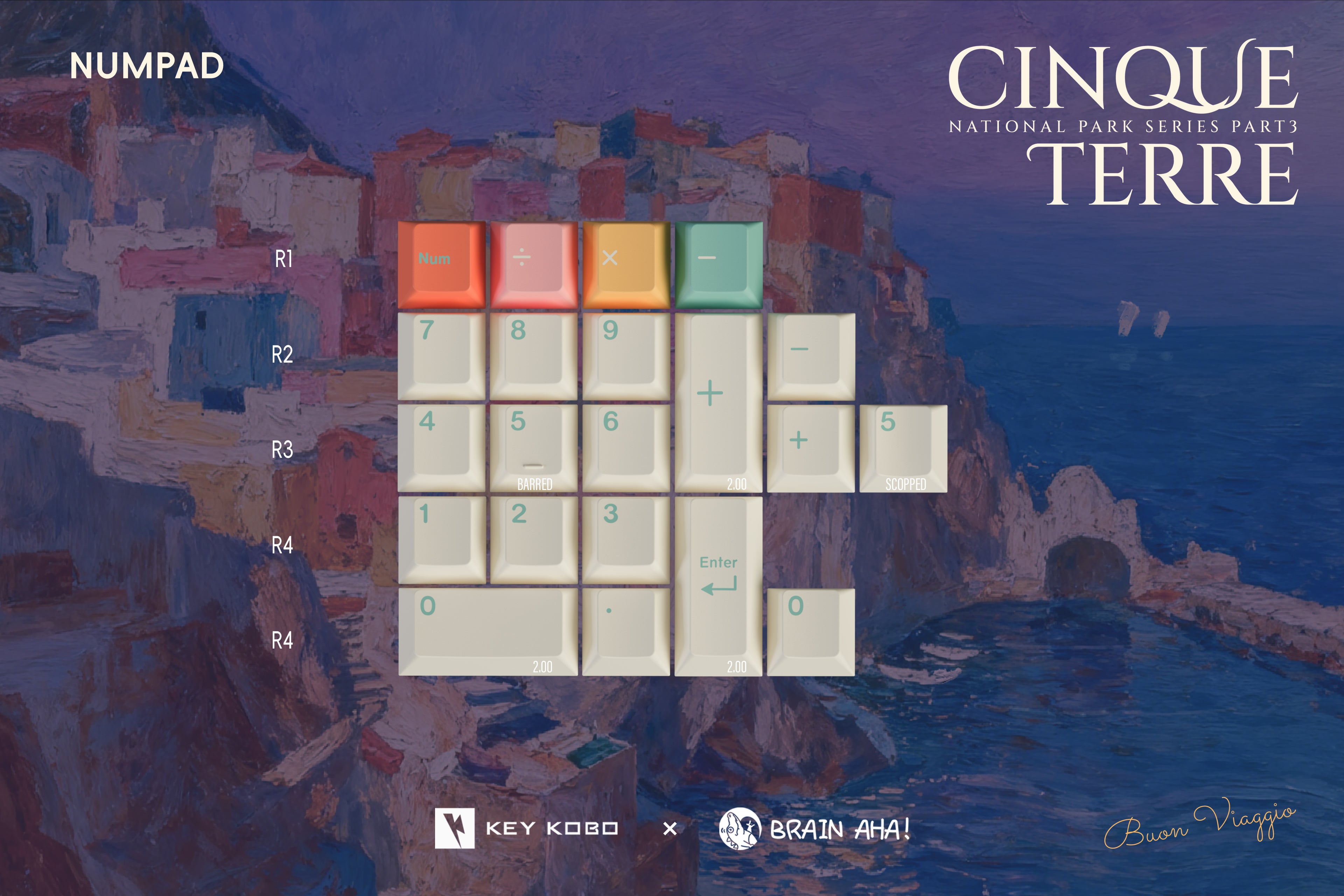 Keykobo Cinque Terre ABS Double-shot Keycap Set
