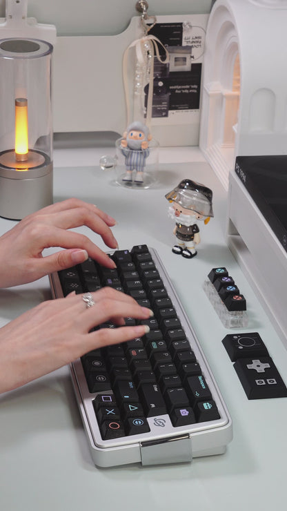 80Retros PS1994 Keycaps Black and Silver – Cherry Profile All in One Set