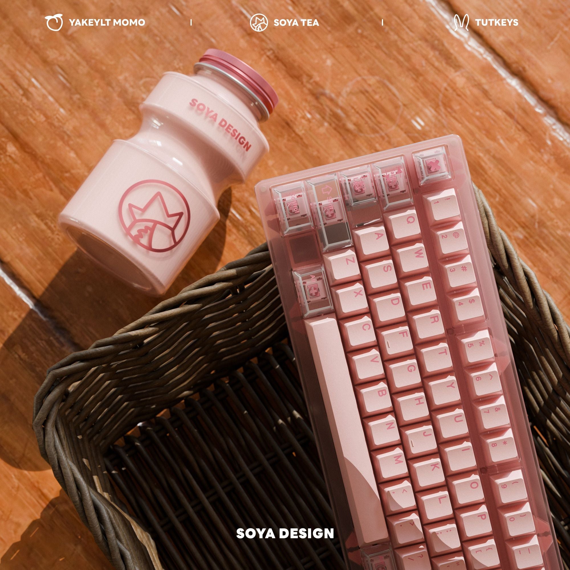 Tutkeys Yakeylt Peach Keycaps - PBT Dye-Sub Keycap Cherry Profile