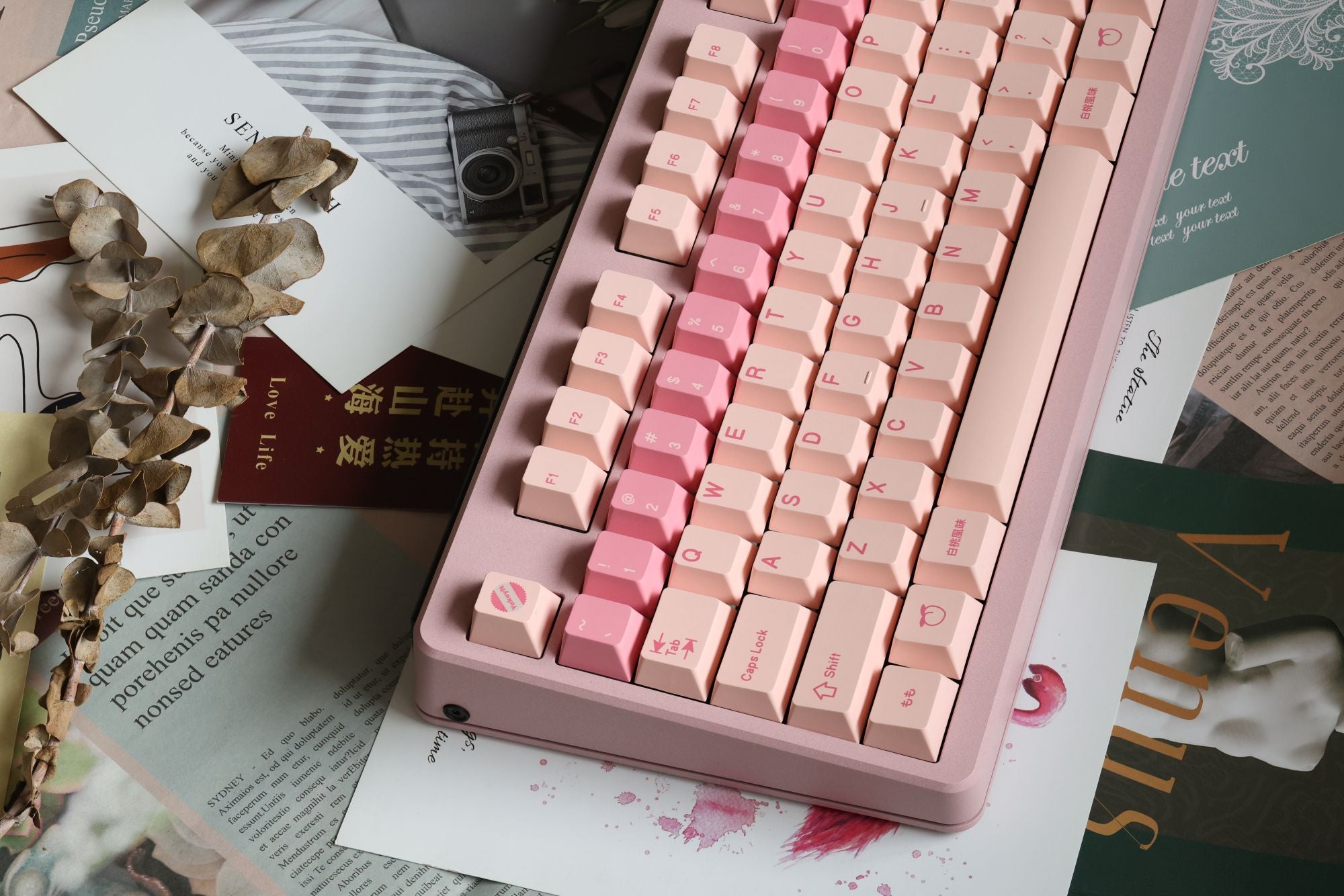 Tutkeys Yakeylt Peach Keycaps - PBT Dye-Sub Keycap Cherry Profile Keycap Set 