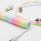Rainbow Custom Coiled Aviator Artisan Usb-C Cable